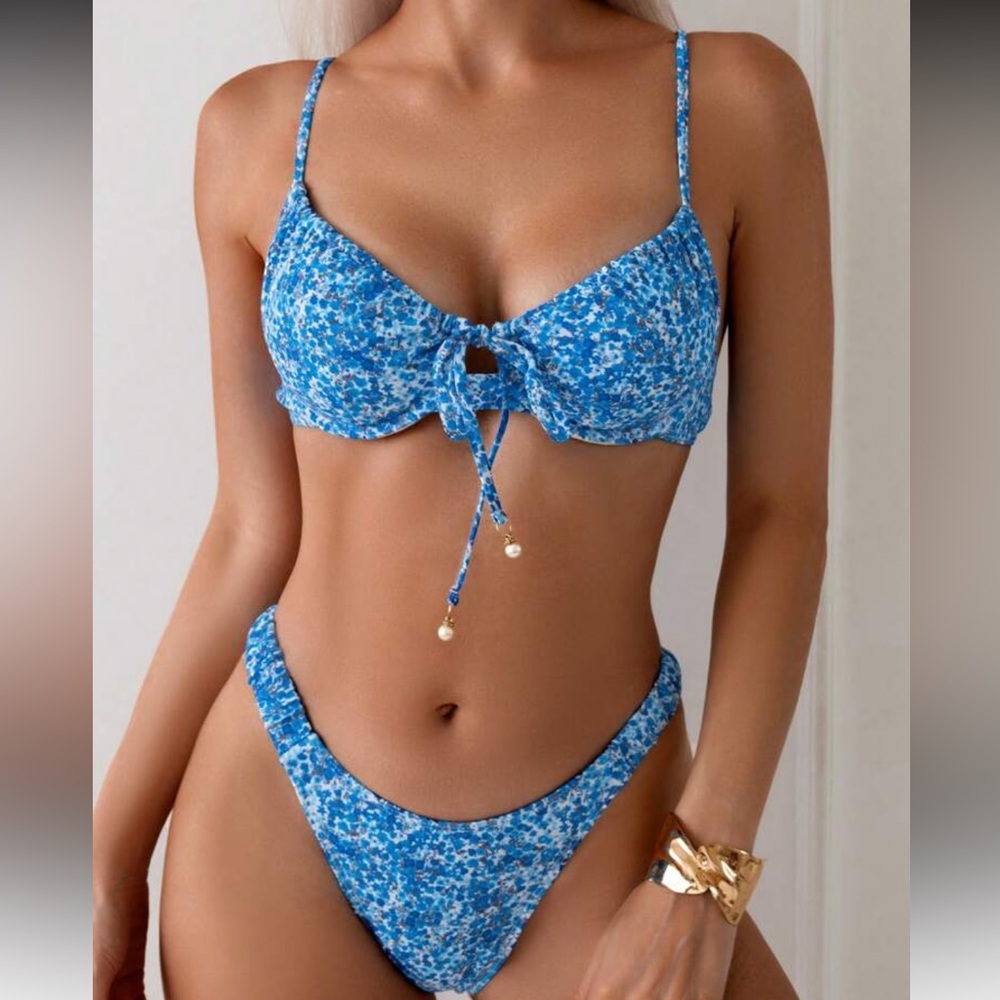 Blue Floral Bikini